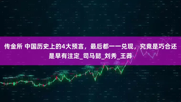 传金所 中国历史上的4大预言，最后都一一兑现，究竟是巧合还是早有注定_司马懿_刘秀_王莽