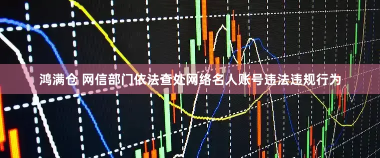 鸿满仓 网信部门依法查处网络名人账号违法违规行为